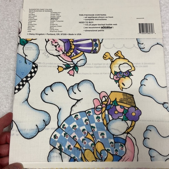 Daisy Kingdom Bunches of Bunnies Fabric Applique 6270 From 1990s Iron On - Picture 5 of 6